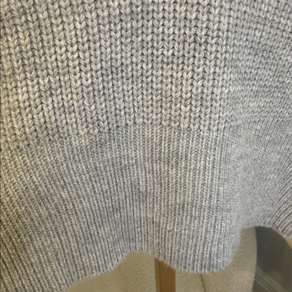 Wayf Light Gray Cropped Half-Zip Cowl Sweater - Picture 3 of 6